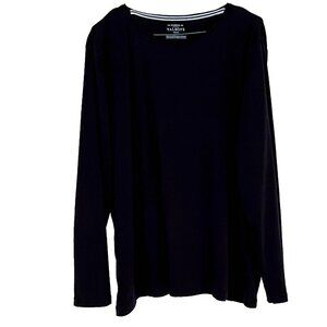 The Talbots Tee Woman 3X 100% Pima Cotton Stretch Navy Minimalist Capsule